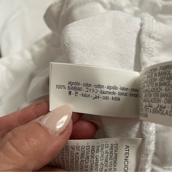 Zara White Straight leg jeans White Hidden Button fly Rigid denim Mens 36 X 32 - Picture 10 of 11